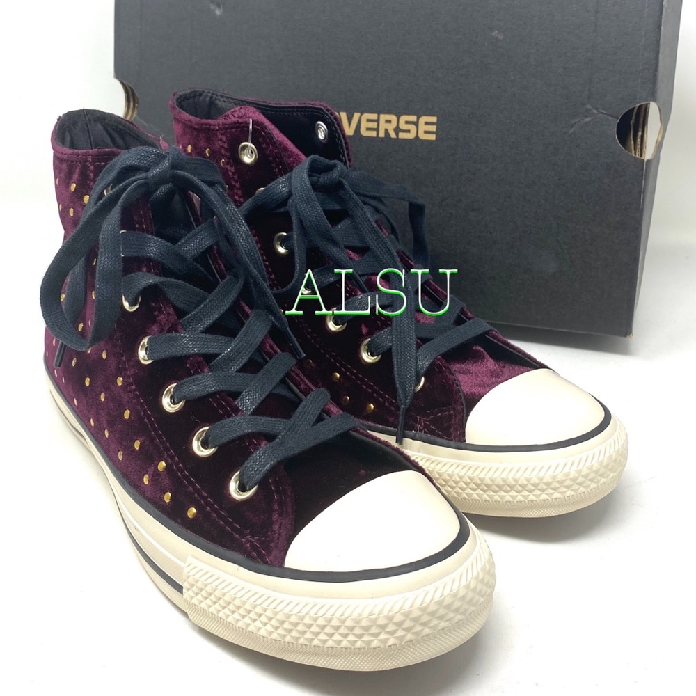 Converse Ctas High Top Velvet Dark Sangria Women’s - Picture 7 of 8